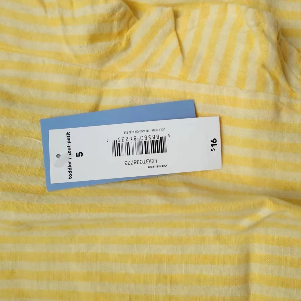 Yellow Striped Ruffle Top - Picture 2 of 2